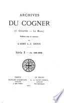 Télécharger le livre libro Archives Du Cogner